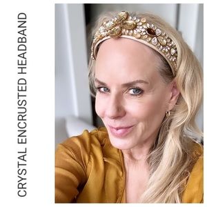 Jeweled Headband Cream canvas O/S similar to LeLe Sadoughi